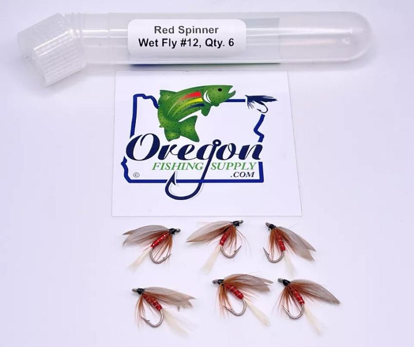 Red Spinner Wet Fly, 6 Fly in tube by OFS for Freshwater, Trout, Bass, Steelhead/Salmon