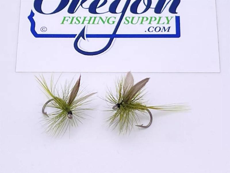 Rough Olive Dry, 6 Fly in a protective tube by OFS for Freshwater, Trout, Bass, Steelhead/Salmon