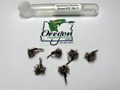 Steelhead Hammer Brown #8 and #10, 6 Flies in a protective tube, by OFS for Freshwater, Trout, Bass, Steelhead/Salmon