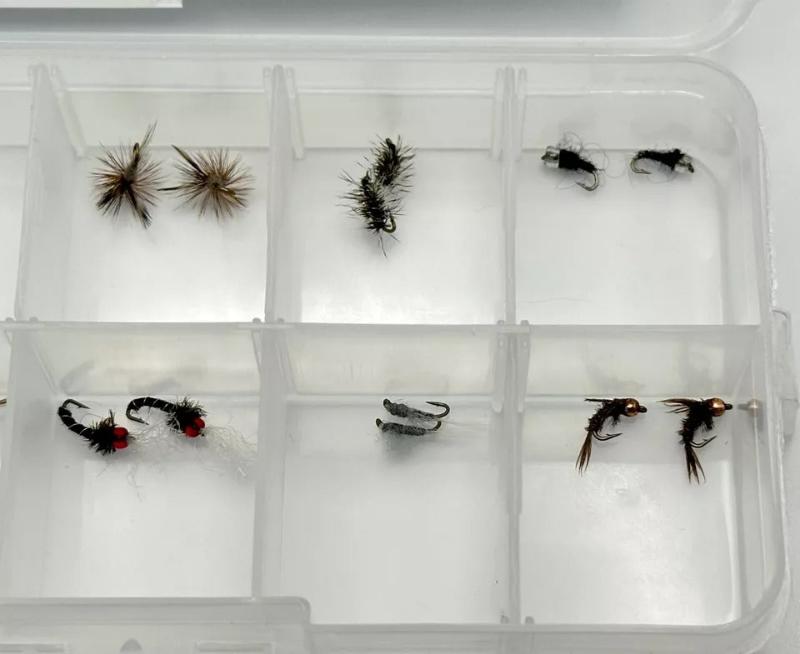 2 Kits SUPER small Micro Fly Size #20, #18 Hooks (40 fly Total) , various colors by OFS for Freshwater, Trout, Bass