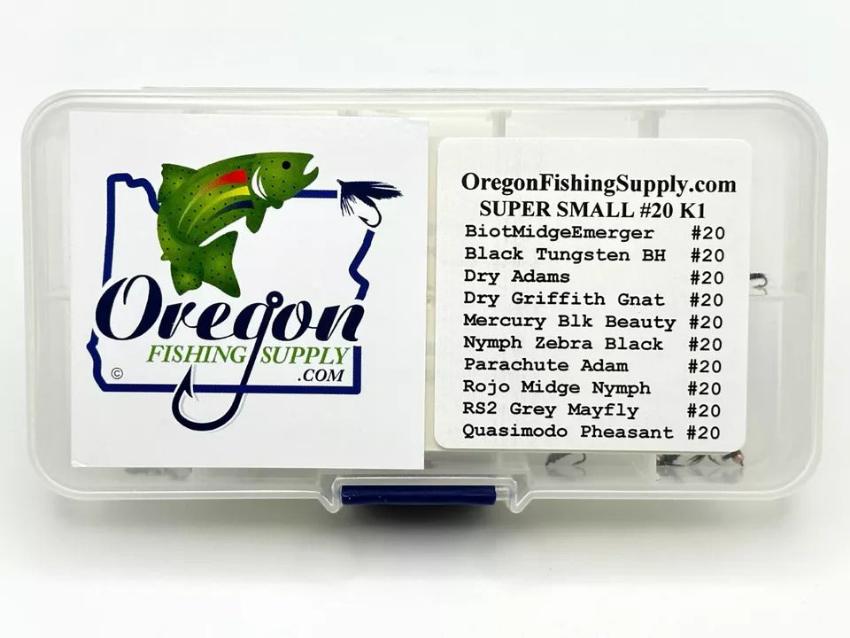 2 Kits SUPER small Micro Fly Size #20, #18 Hooks (40 fly Total) , various colors by OFS for Freshwater, Trout, Bass