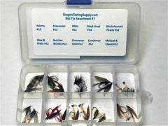 Wet Fly Collection – kit 1, 20 Flies in Organized Set by OFS for Freshwater, Trout, Bass, Steelhead/Salmon