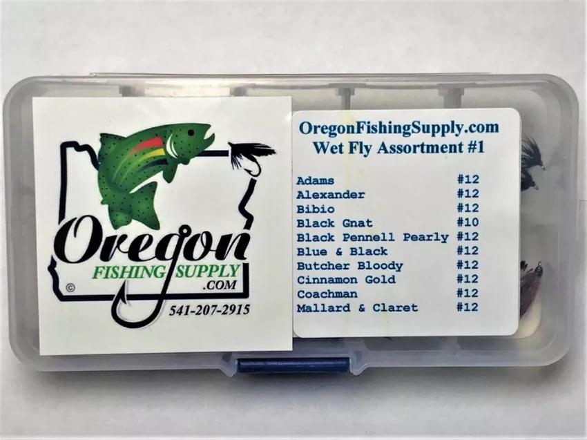 Wet Fly Collection – kit 1, 20 Flies in Organized Set by OFS for Freshwater, Trout, Bass, Steelhead/Salmon