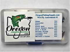 Wet Fly Collection – kit 1, 20 Flies in Organized Set by OFS for Freshwater, Trout, Bass, Steelhead/Salmon