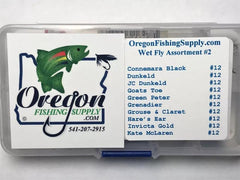 Wet Fly Collection – kit 2, 20 Flies in Organized Set by OFS for Freshwater, Trout, Bass, Steelhead/Salmon