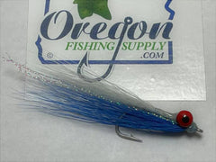 Clouser Minnow Blue & White, 3 flies in a protective tube by OFS for Saltwater, Freshwater, Barracuda, Bluefish, Northern pike, Striped Bass