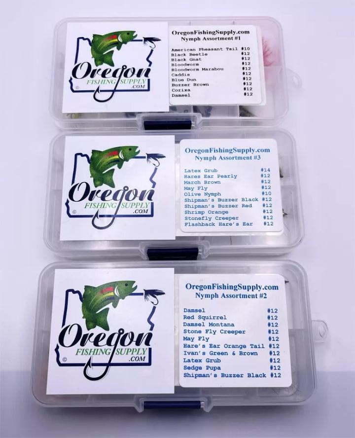 Master Nymph Fly Assembly, 3 Fly Kits, 60 Fly in Organized Kits by OFS for Freshwater, Trout, Bass, Steelhead/Salmon