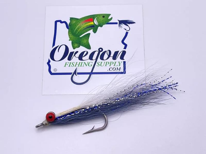 Clouser Deep Silver Shiner, 3 Fly in a protective tube, size 4/0 by OFS for Saltwater, Freshwater, Barracuda, Bluefish, Northern pike and Striped Bass. 
