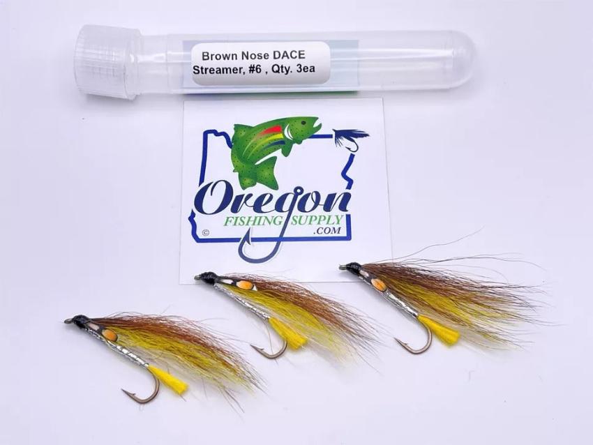 Brown Nose DACE Streamer for Saltwater, Freshwater, Barracuda,	Bluefish, Northern pike and Striped Bass by OFS in a protective tube

