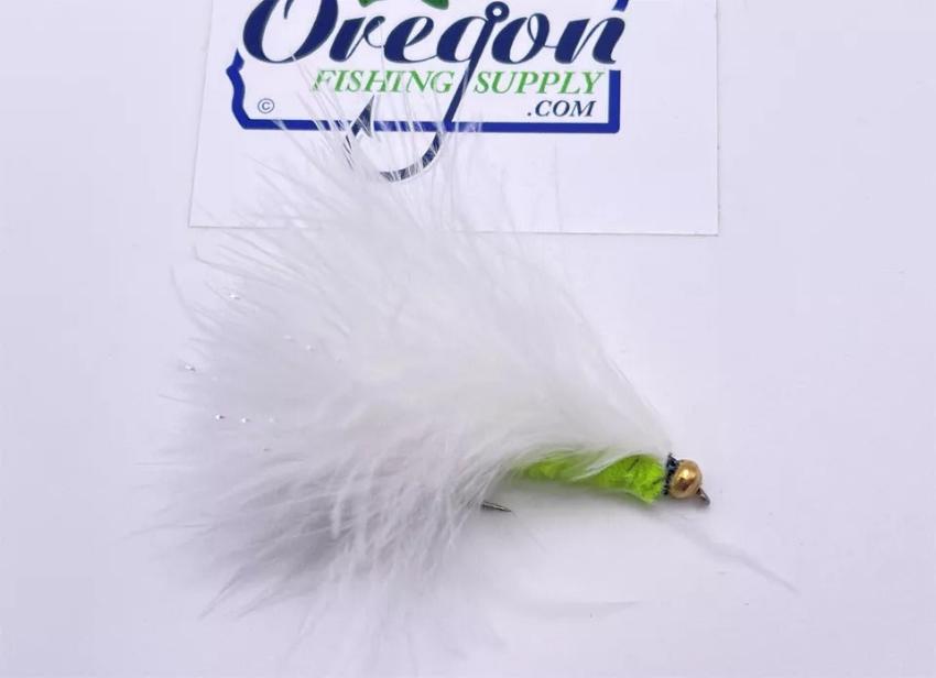 Cats Whisker Bead Head white colour in a protective tube by OFS for freshwater trouts