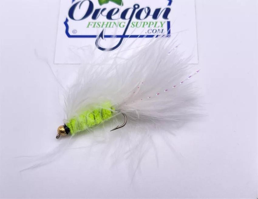 Cats Whisker Bead Head white colour in a protective tube by OFS for freshwater trouts